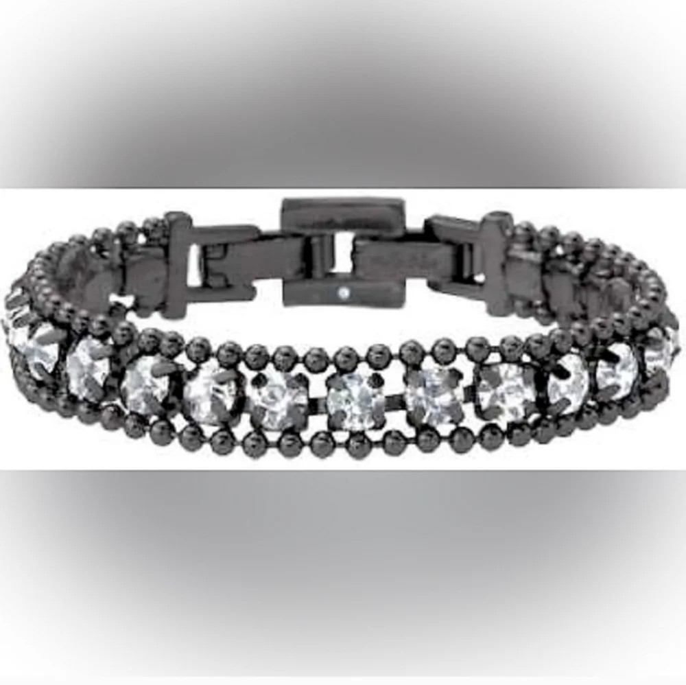 Stella & Dot‎ Sparkling Silver and Black Bracelet
